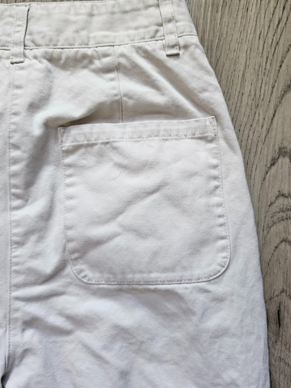 Aritzia Wilfred Free Womens Size 6 Off White Pleated Cotton Chino Pants Bone 6 - Picture 6 of 10